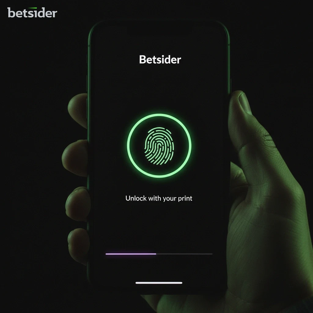 Betsider iOS app login screen prompting for Face ID authentication on an iPhone