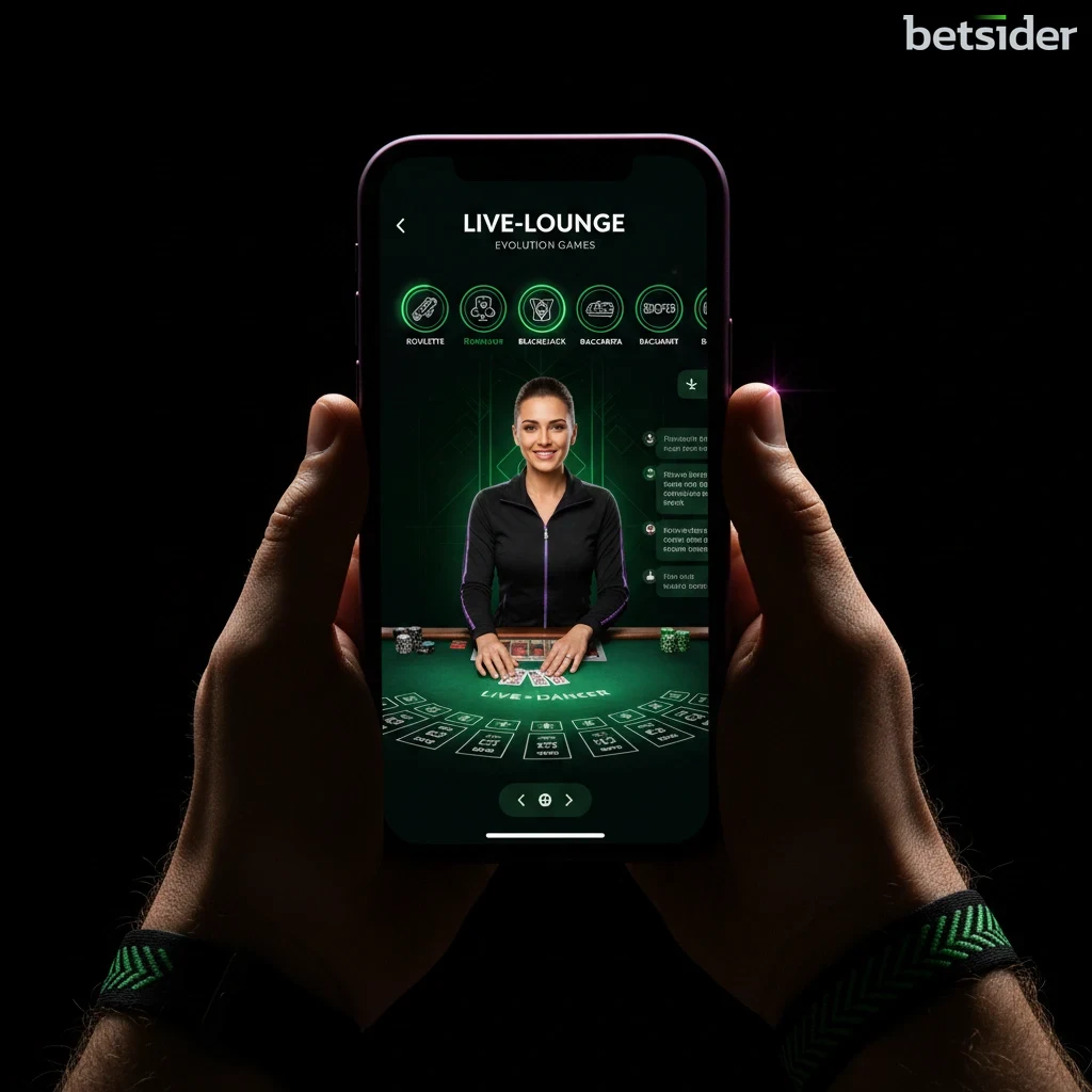 Betsider iOS app slot filter menu on iPhone