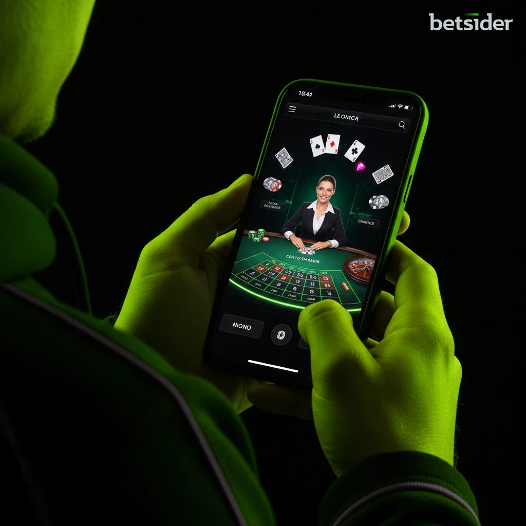 Betsider iOS app live casino and sportsbook screen on iPhone