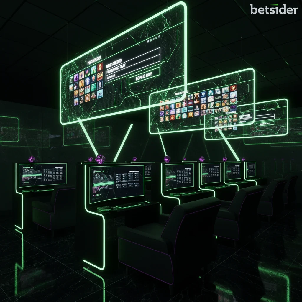 Betsider online casino lobby on a smartphone screen showing game tiles