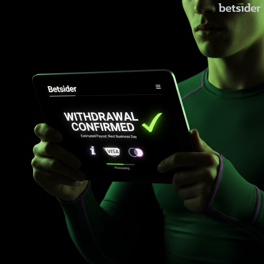 Betsider payments dashboard with Interac, Visa and Mastercard withdrawal options in Canada