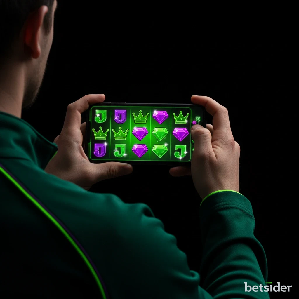 Betsider slots running on a smartphone screen with a grid of game tiles