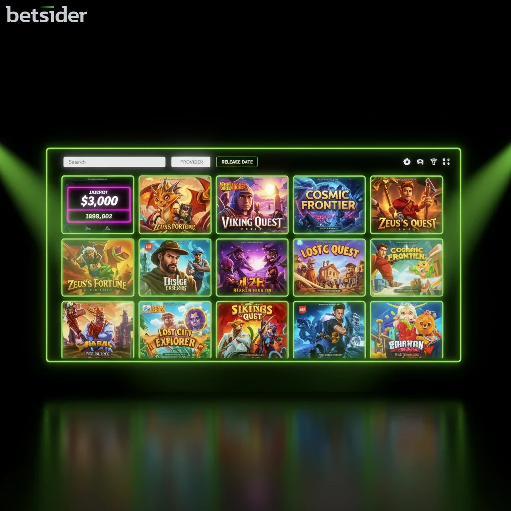 Collage of Betsider online slot tiles including Sweet Bonanza and Gates of Olympus artwork
